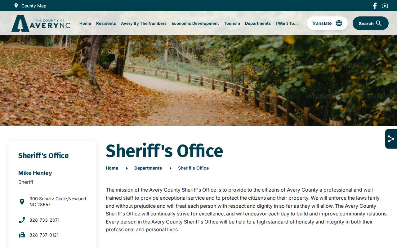 Avery County released inmates sheriff contact page